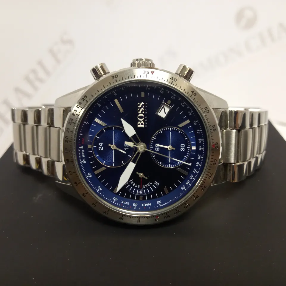 BOSS PILOT EDITION CHRONOGRAPH BLUE DIAL STAINLESS STEEL WATCH RRP £329