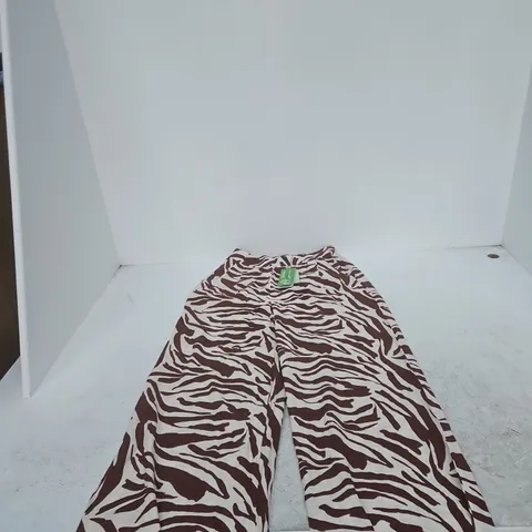 NOBODY'S CHILD ZEBRA PRINT TROUSERS, UK 8 (EU 36, USA 4)
