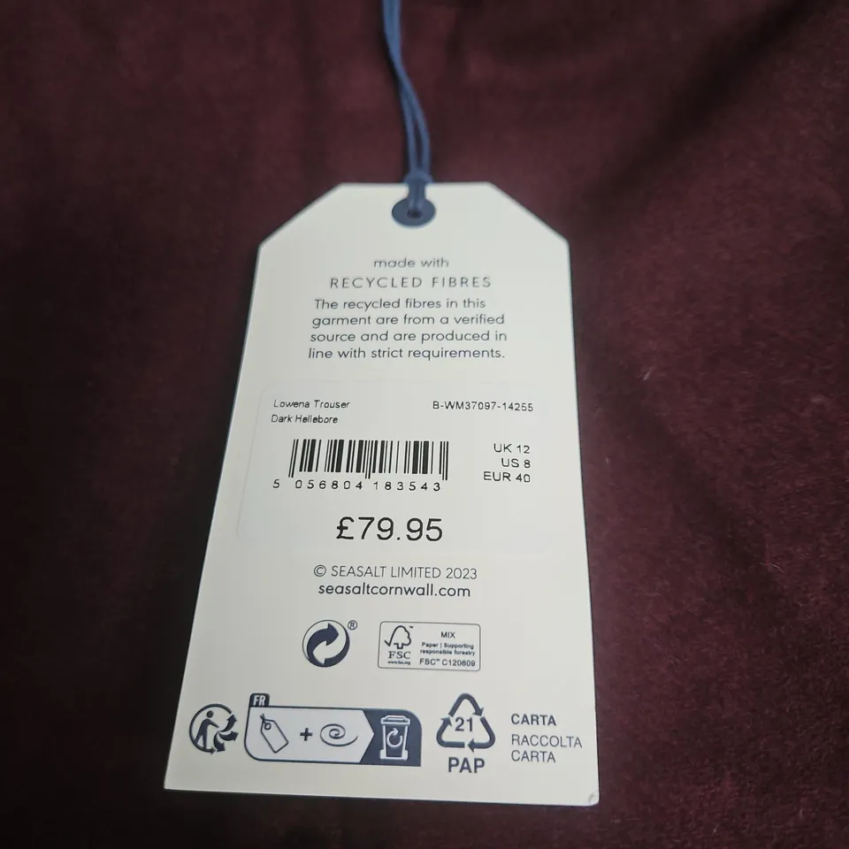 SEASALT CORNWALL LOWENA TROUSERS – DARK HELLEBORE, UK 12