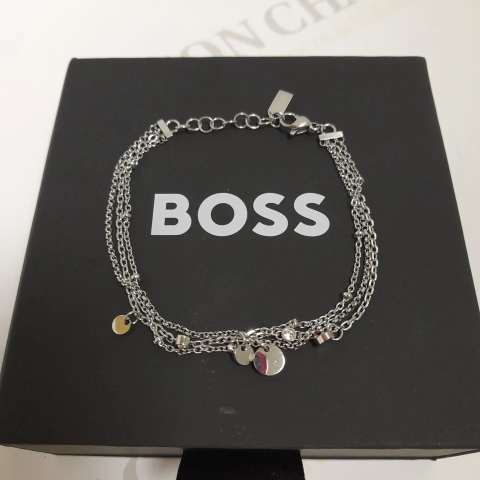 HUGO BOSS LADIES IRIS STAINLESS STEEL CRYSTAL BRACELET  RRP £69