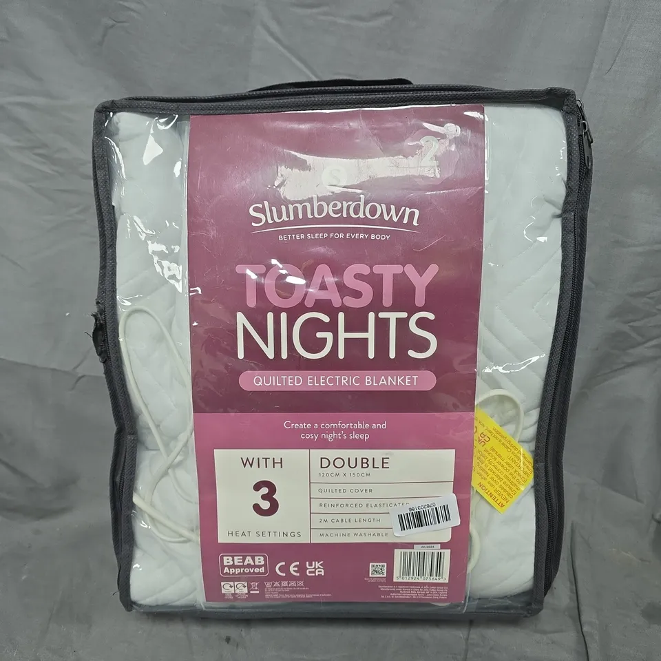 SLUMBERDOWN TOASTY NIGHTS QUILTED ELECTRIC BLANKET - DOUBLE 