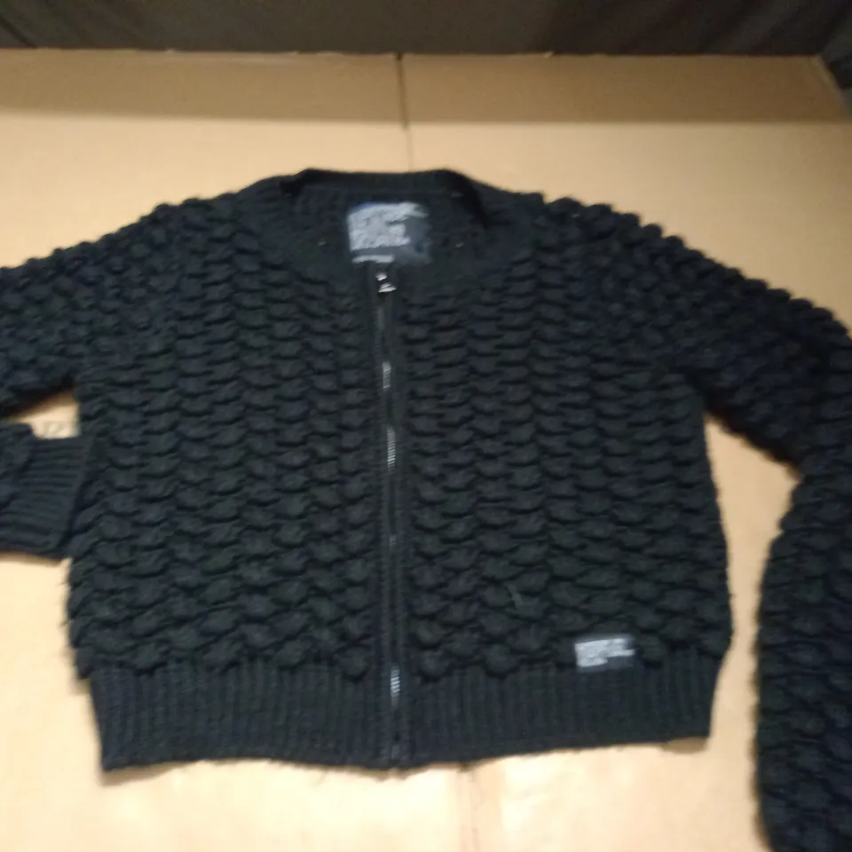 SUPERDRY KNITTED ZIP THROUGH JACKET - MED