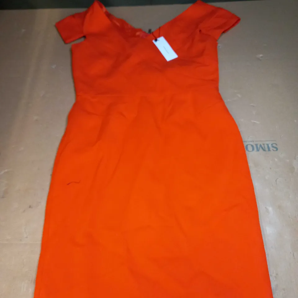 KAREN MILLEN STRUCTURED CRAPE CROSS DETAIL MIDI DRESS SIZE 8