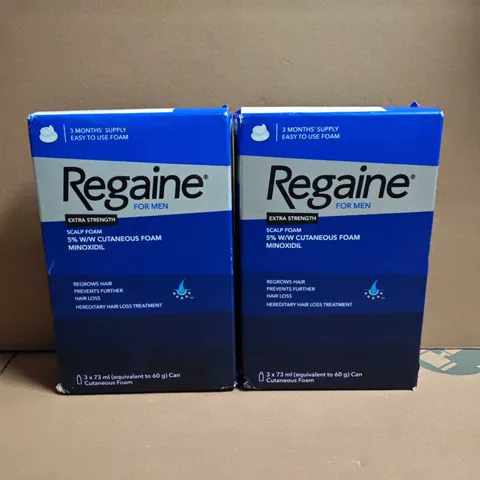 LOT OF 2 REGAIN FOR MEN EXTRA STRENGTH - 3 X 73ML EACH PACK