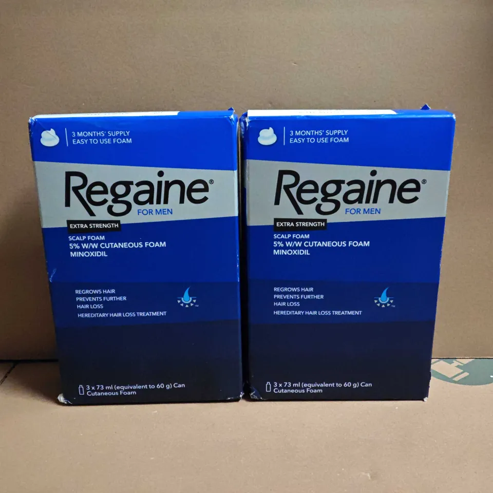 LOT OF 2 REGAIN FOR MEN EXTRA STRENGTH - 3 X 73ML EACH PACK