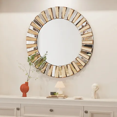 BOXED MONTZ ROUND WALL MIRROR