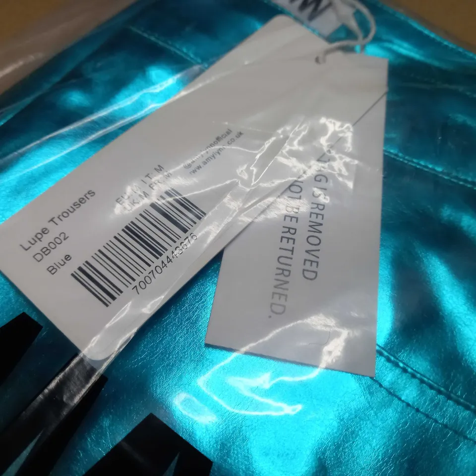 PACKAGED AMYLYM BLUE METALIC LUPE TROUSERS - MEDIUM