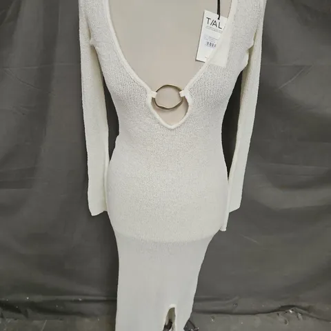 TALA MULTIWAY GOLD RING RESORT KNIT MAXI DRESS IN COCONUT MILK SIZE S