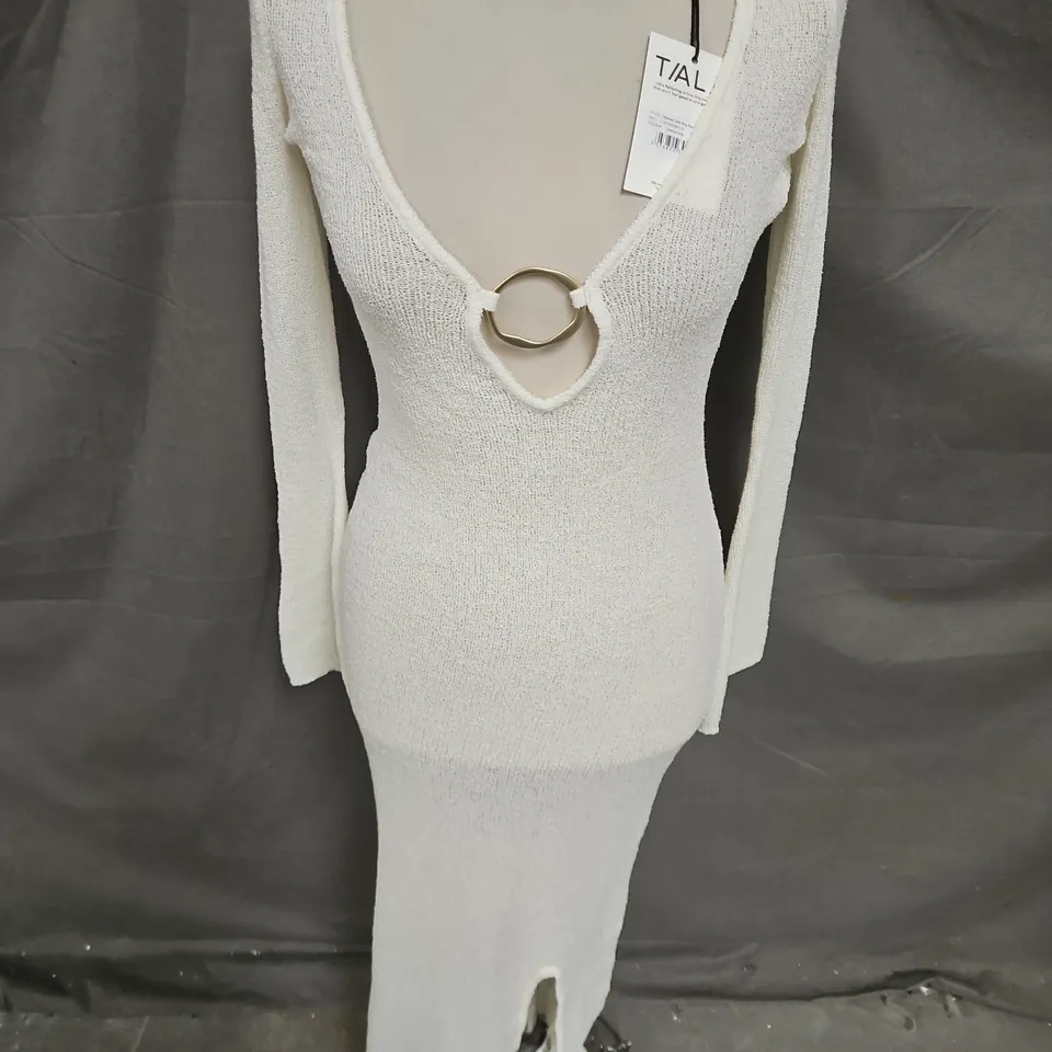 TALA MULTIWAY GOLD RING RESORT KNIT MAXI DRESS IN COCONUT MILK SIZE S
