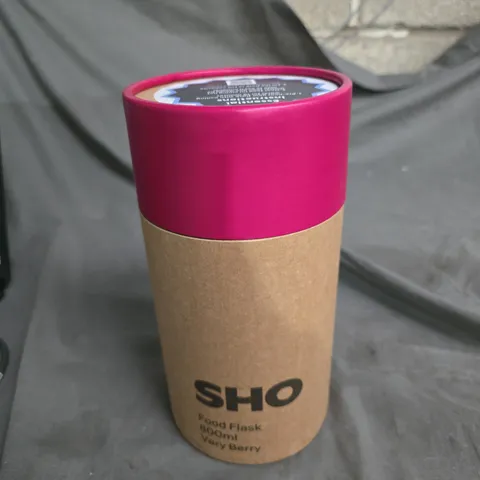 SHO FOOD FLASK 600ML – VERY BERRY (PINK LID)