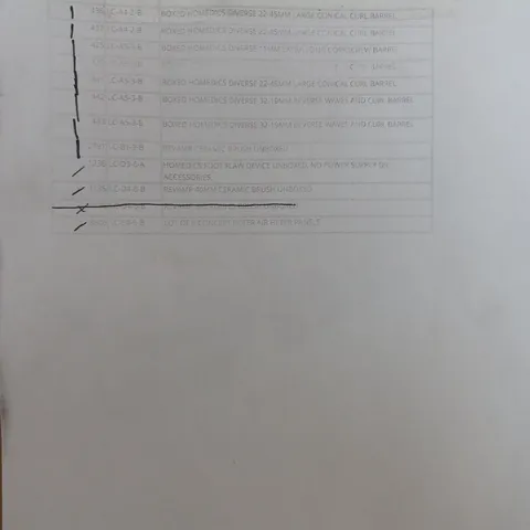 CAGE OF ASSORTED ITEAMS TO INCLUDE HOMEDICS CURL BARREL - REVAMP CERAMIC BRUSH 