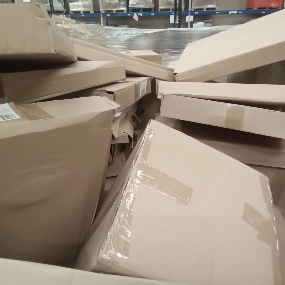 PALLET OF ASSORTED ITEMS INCLUDING GARMENT RACK, WEIGHTED BLANKET, LED METEOR LIGHT, WASTE CAN, TOILET SEATS