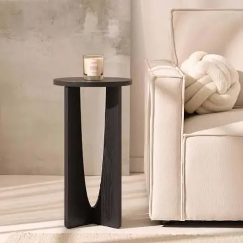BOXED LANA ROUND SIDE TABLE - BLACK