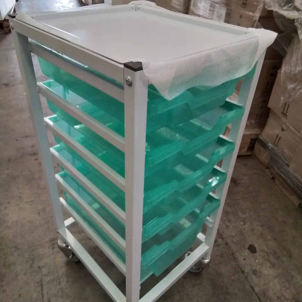 WHEELED TROLLEY WITH 5 TRAYS