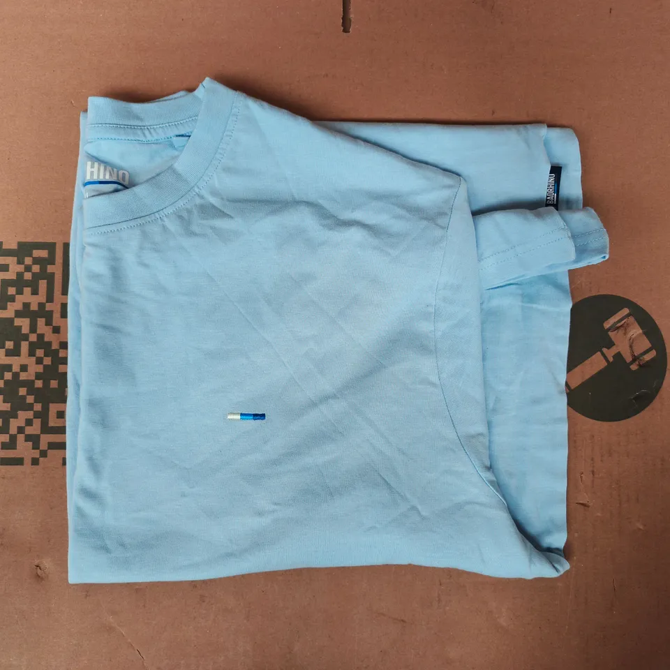 BADRHINO SHORT SLEEVE T-SHIRT IN LIGHT BLUE SIZE 2XL