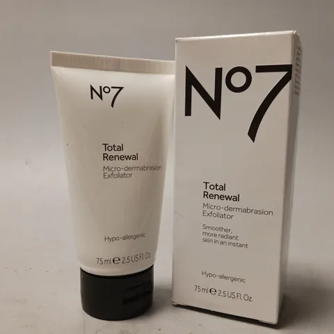 BOXED NO7 TOTAL RENEWAL MICRO-DERMABRASION EXFOLIATOR HYPO-ALLERGENIC (75ml)