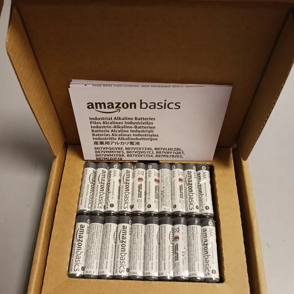 BOXED AMAZON BASICS INDUSTRIAL ALKALINE BATTERIES PACK OF 40