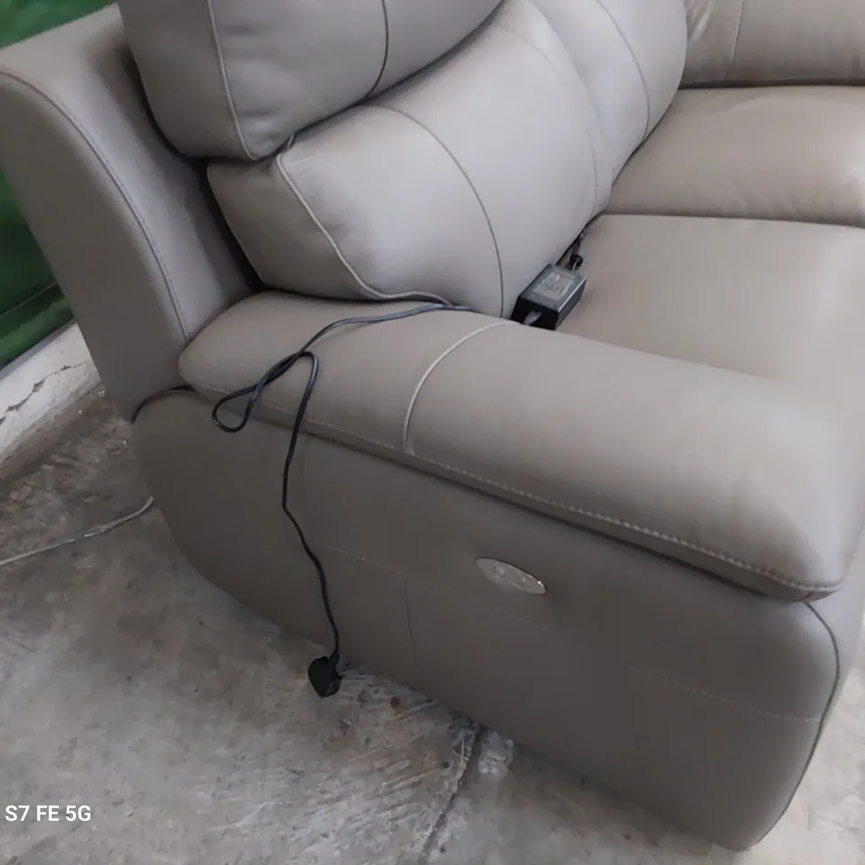 QUALITY ITALIAN DESIGNER PATRIZIO POWER RECLINING TWO SEATER SOFA MUD LEATHER 