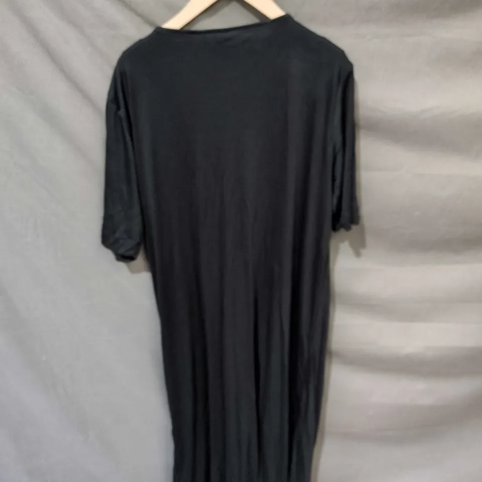 HUSH ROWLEY JERSEY MIDI DRESS – WASHED BLACK, UK SIZE 8