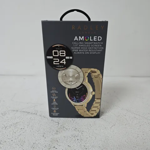 BOXED RADLEY SERIES 33 GOLD COLOURED BRACELET CALLING SMART WATCH