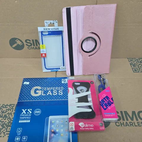 PALLET OF APPROXIMATELY 4 BOXES OF HOUSEHOLD PRODUCTS TO INCLUDE SMARTPHONE CASES, SCREEN PROTECTORS, CHARGING CABLES ETC - COLLECTION ONLY 