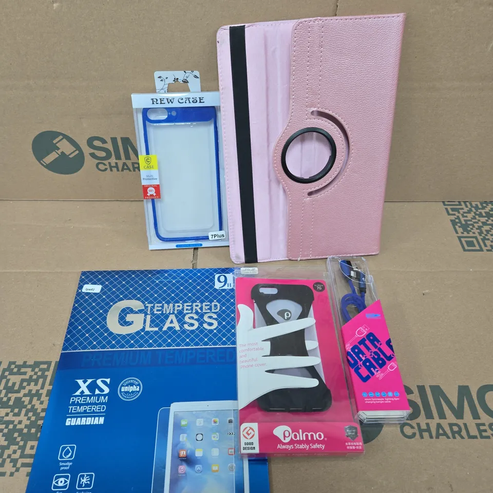 PALLET OF APPROXIMATELY 4 BOXES OF HOUSEHOLD PRODUCTS TO INCLUDE SMARTPHONE CASES, SCREEN PROTECTORS, CHARGING CABLES ETC - COLLECTION ONLY 