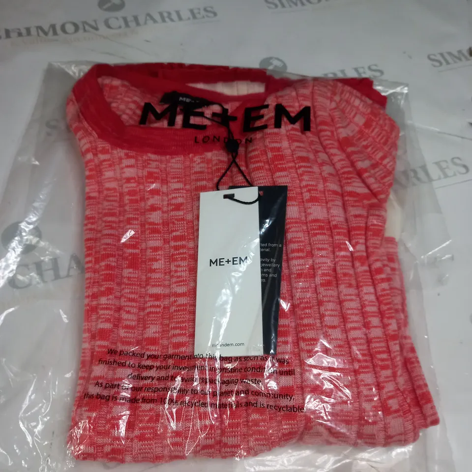 ME + EM MERINO MOULINE RIB TOP SIZE XS 