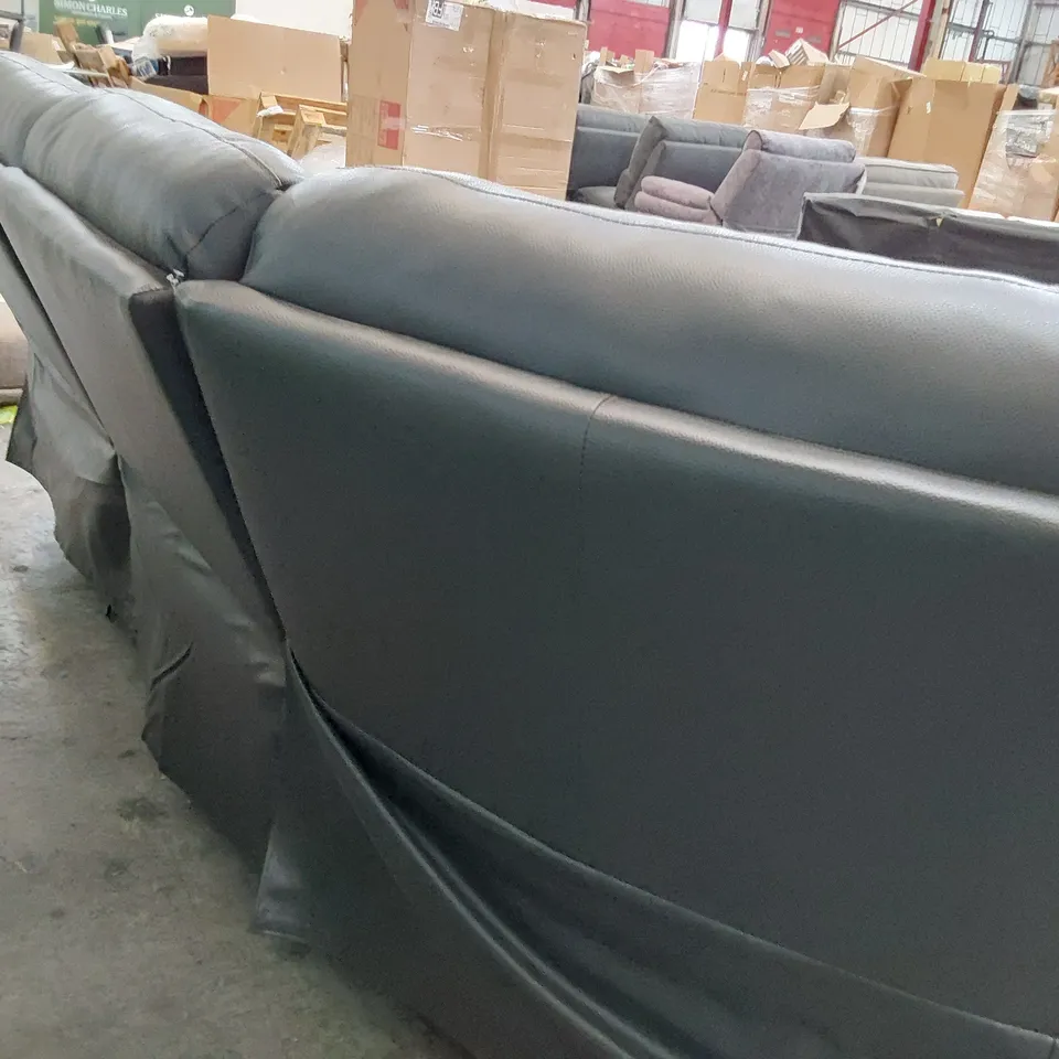 DESIGNER CORSICA POWER RECLINING CORNER GROUP DARK GREY LEATHER 