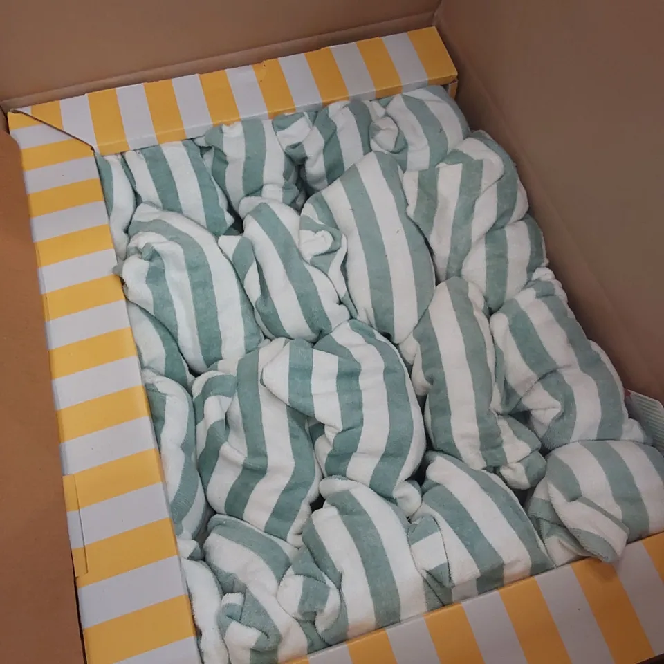 BOX OF APPROXIMATELY 80 BRAND NEW STRIPE PONCHOS 2-3 YEARS - FOUR DIFFERENT COLOURS PER BOX