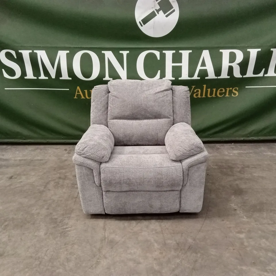 ALBION FABRIC MANUAL RECLINER ARMCHAIR - GREY RRP £479