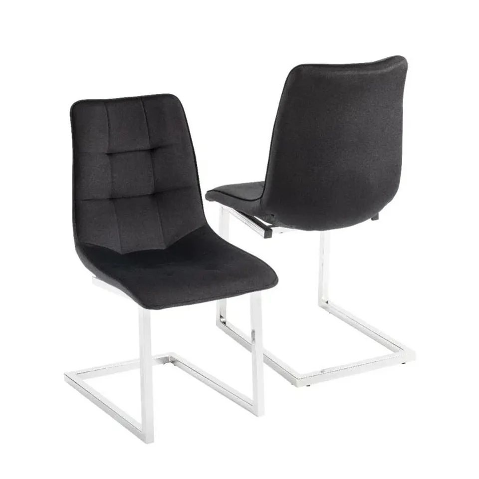 BOXED PAIR WADLEY UPHOLSTERED DINING CHAIRS BLACK