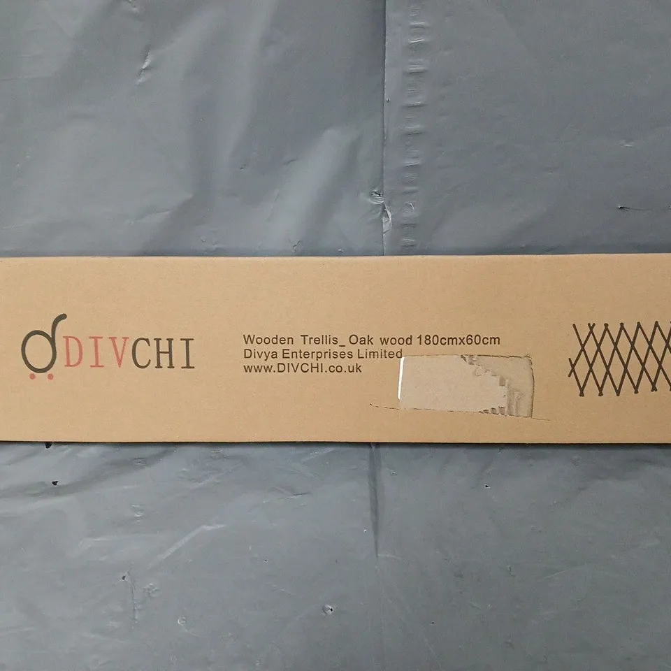 BOXED DIVCHI WOODEN TRELLIS - OAK - 180CM X 60CM 