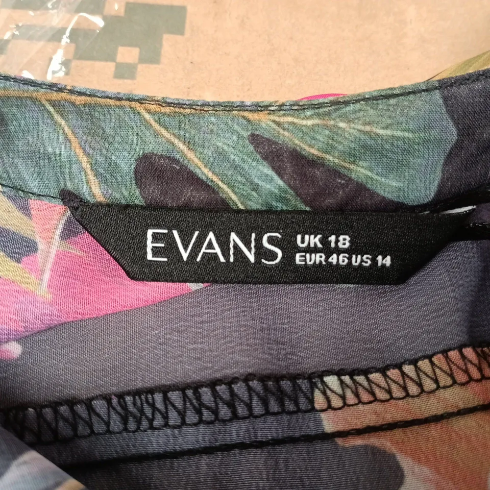 UK 18 EVANS FLORAL PRINT SHEER KIMONO TOP – WOMEN’S