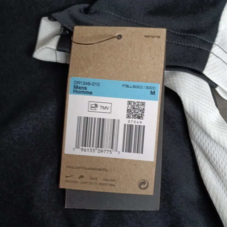 NIKE SLIM FIT POLO SHIRT - BLACK WITH WHITE SIDE PANELS, MEN'S SIZE M