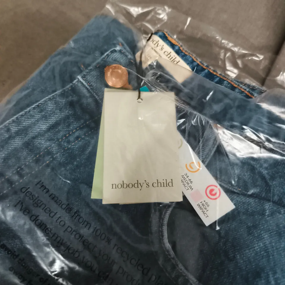 NOBODY'S CHILD BLUE WIDE-LEG JEANS – WOMEN'S UK 12R (EU 40R, US 8R)