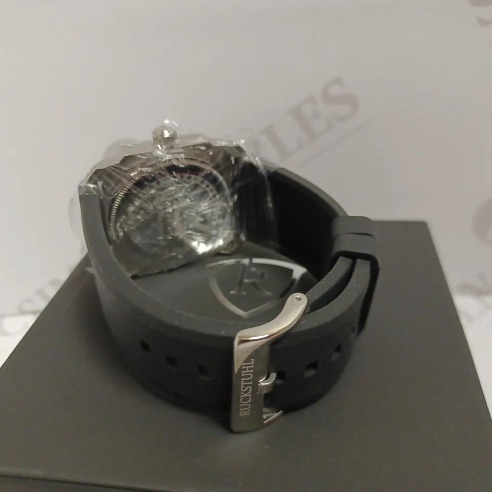 RUCKSTUHL CHRONOGRAPH STYLE RUBBER STRAP WATCH