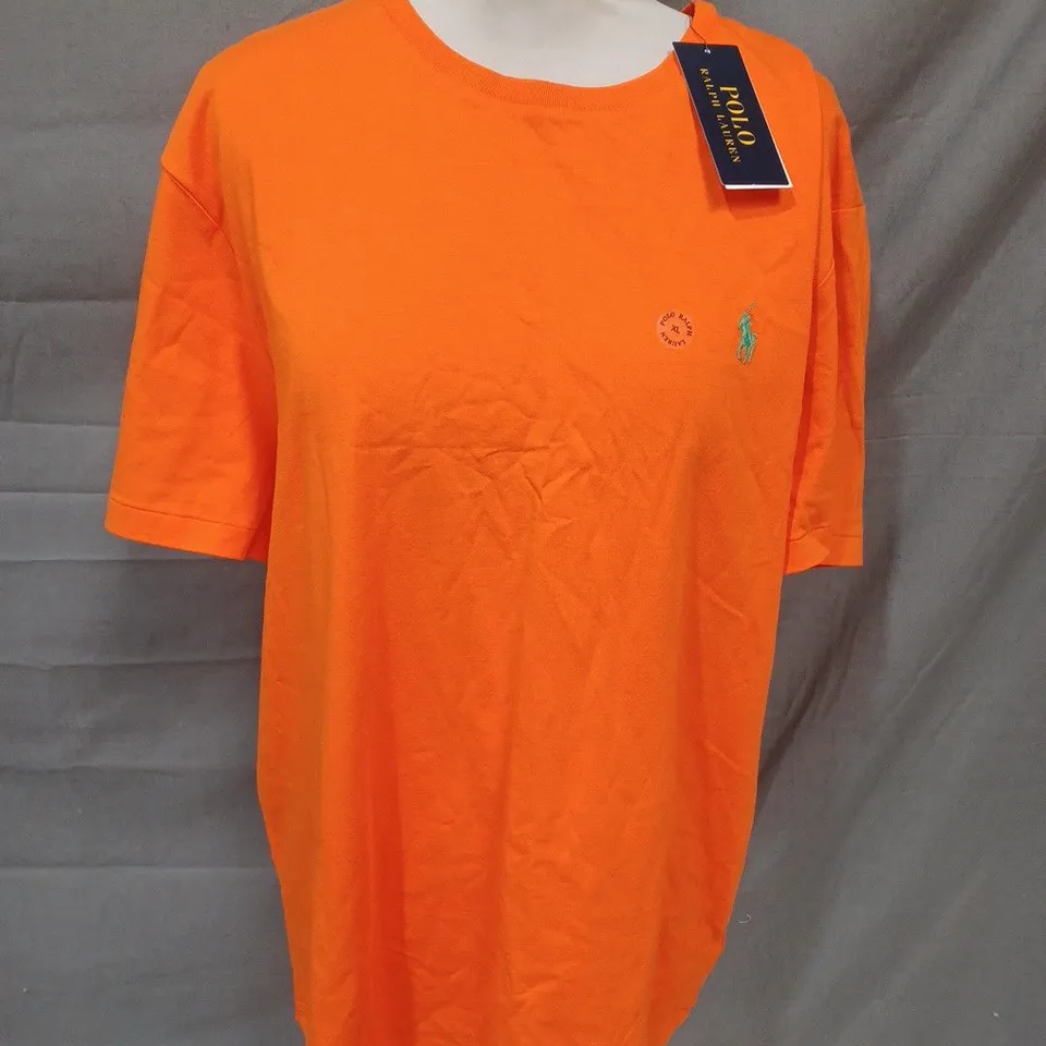 RALPH LAUREN ORANGE CREW T-SHIRT - XL