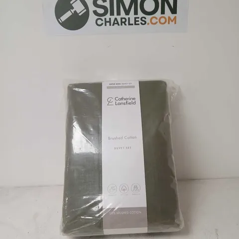 CATHERINE LANSFIELD BRUSHED COTTON DUVET SET SUPER KING