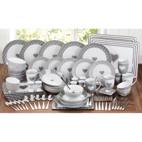 BOXED 80 PIECE PORCELAIN CHINA DINNERWARE SET SERVICE FOR 6