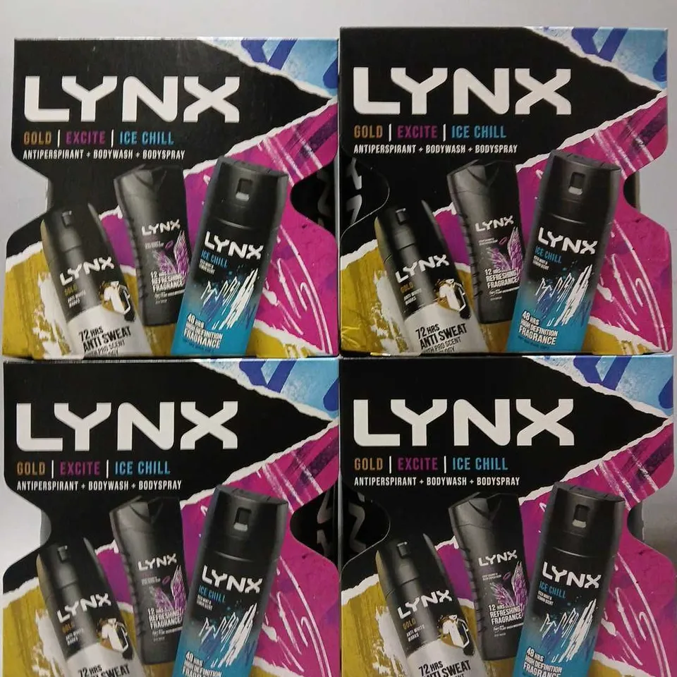 SET OF 4 LYNX GOLD , EXCITE & ICE CHILL