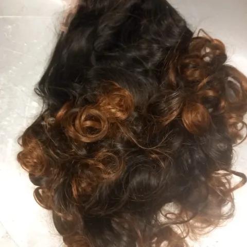 VERY CURLY BLACK/COPPER 20" WIG 