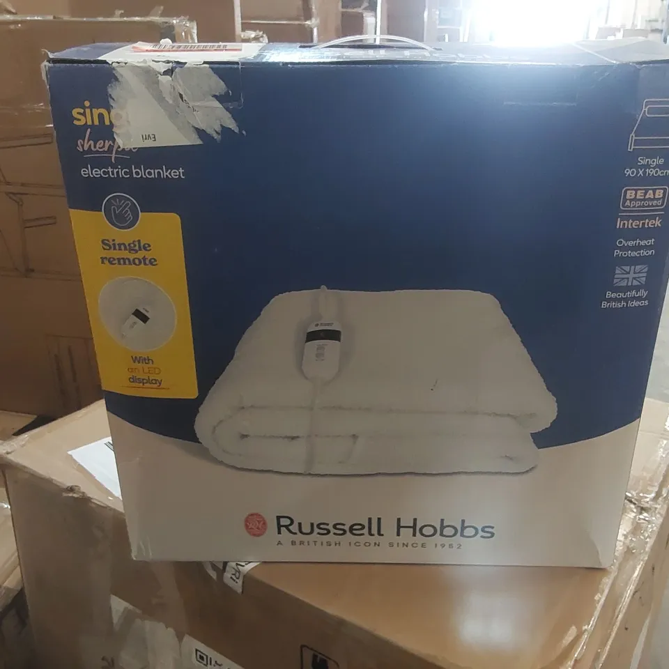 BOXED RUSSELL HOBBS SHERPA ELECTRIC BLANKET 