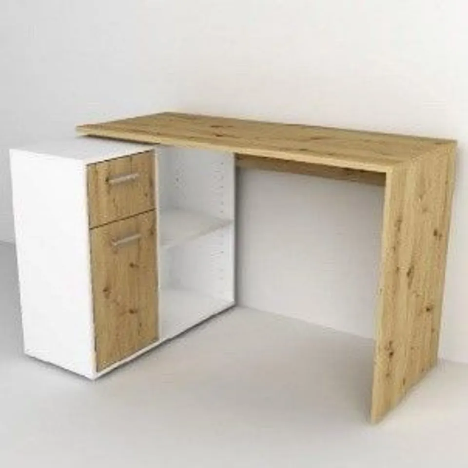 BOXED BETON DESK -  ARTISAN OAK/WHITE COLOUR (1 BOX)