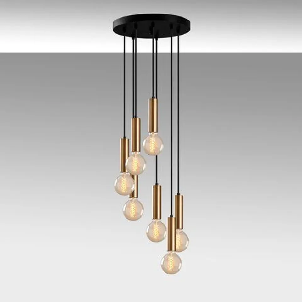 BOXED CHABON 7 LIGHT CLUSTER BULB PENDANT 