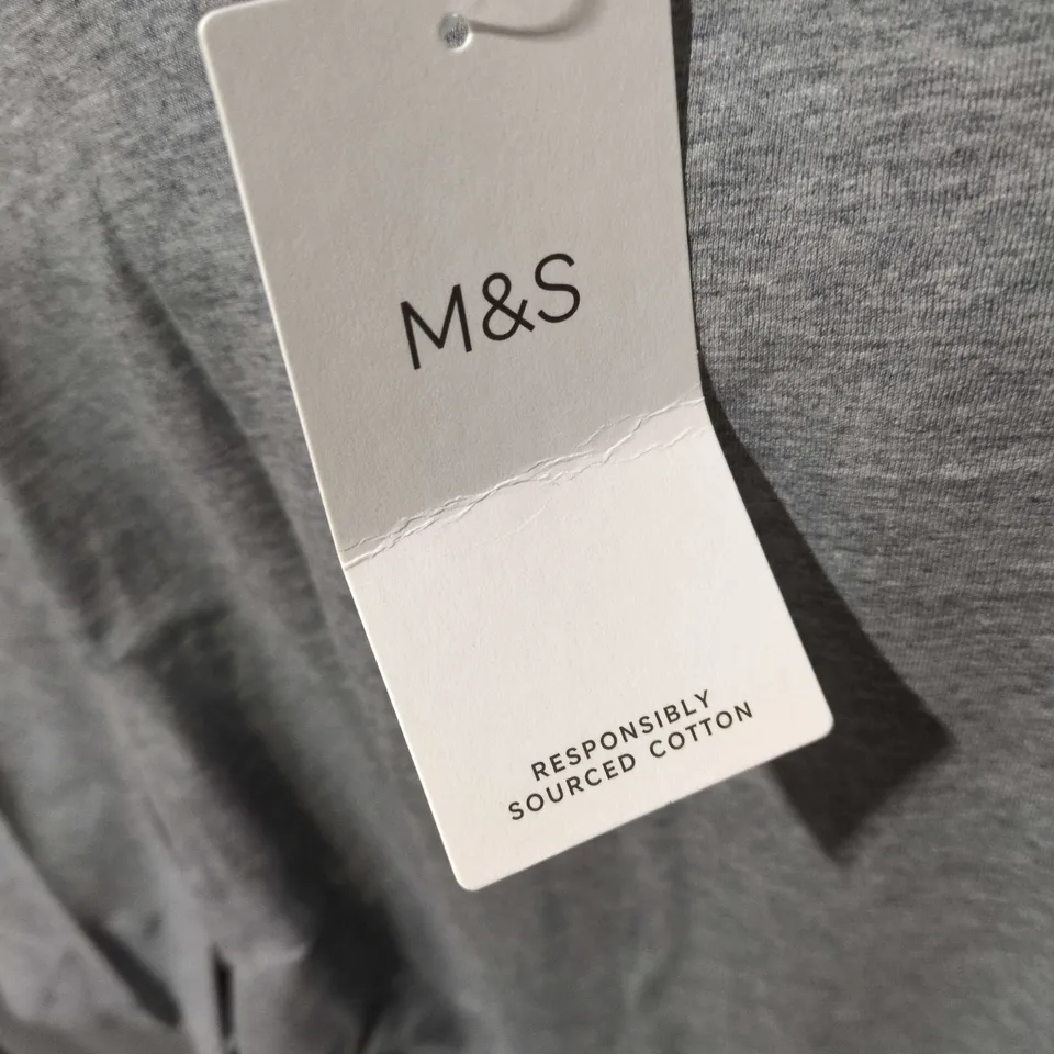 M&S MEN'S GREY COTTON T‑SHIRT – SIZE L, RESPONSIBLY SOURCED COTTON