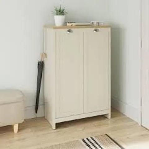 BOXED LANCASTER 2 DOOR SHOE CABINET CREAM 