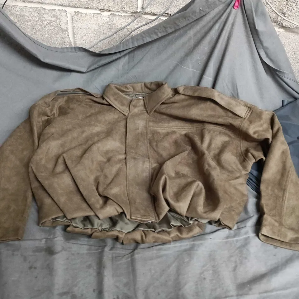 BROWN SUEDE JACKET, LONG-SLEEVE – UNBRANDED SIZE S