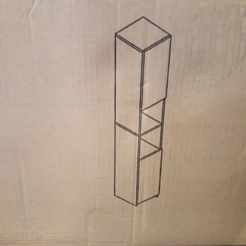 BOXED WHITE TALL BATHROOM CABINET SLIM STORAGE CABINET