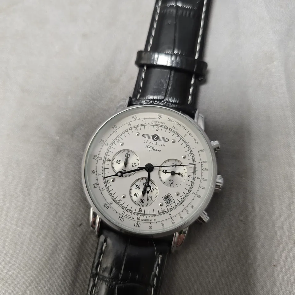 ZEPPELIN CHRONOGRAPH WATCH – BLACK TEXTURED STRAP