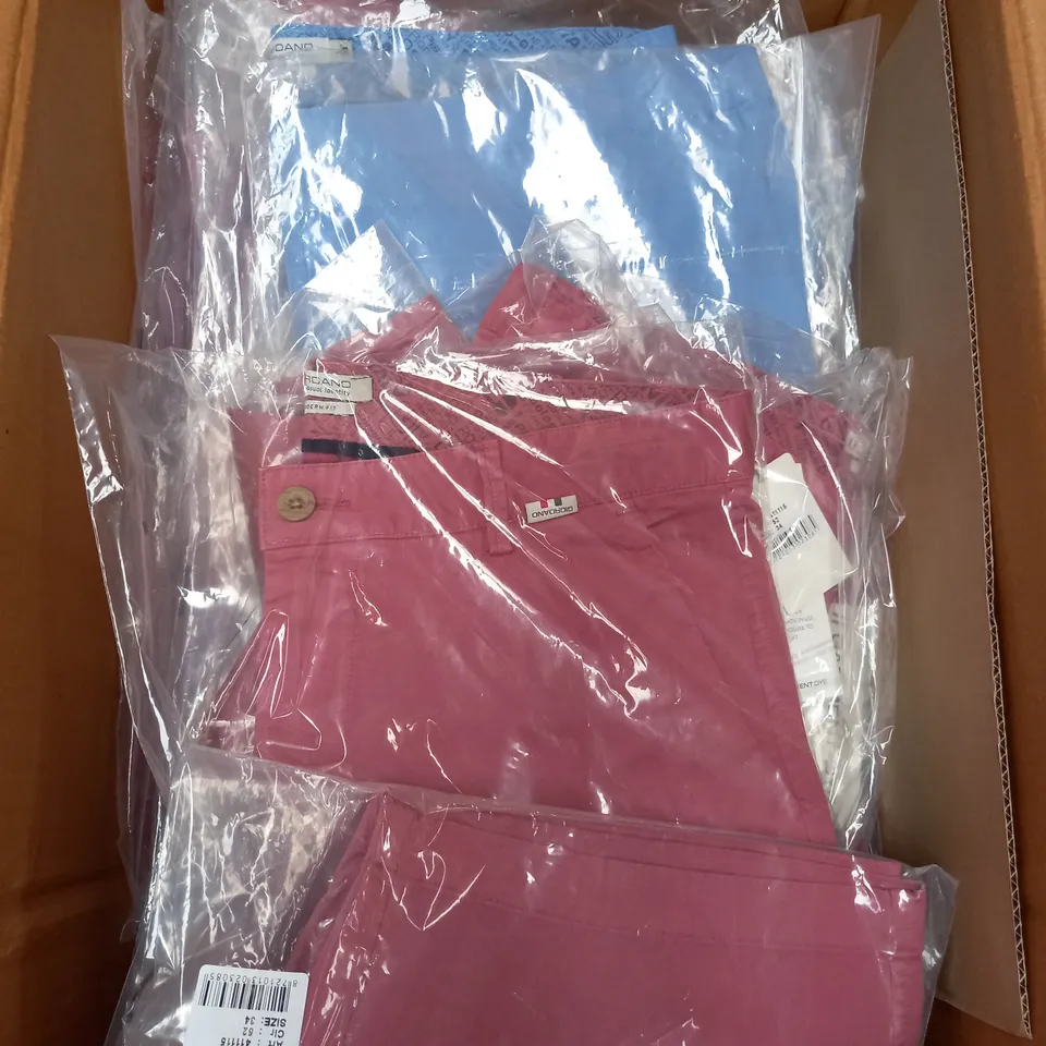 BOX OF APPROX 20 GIORDANO MENS SHORTS IN ASSORTED COLOURS AND SIZES